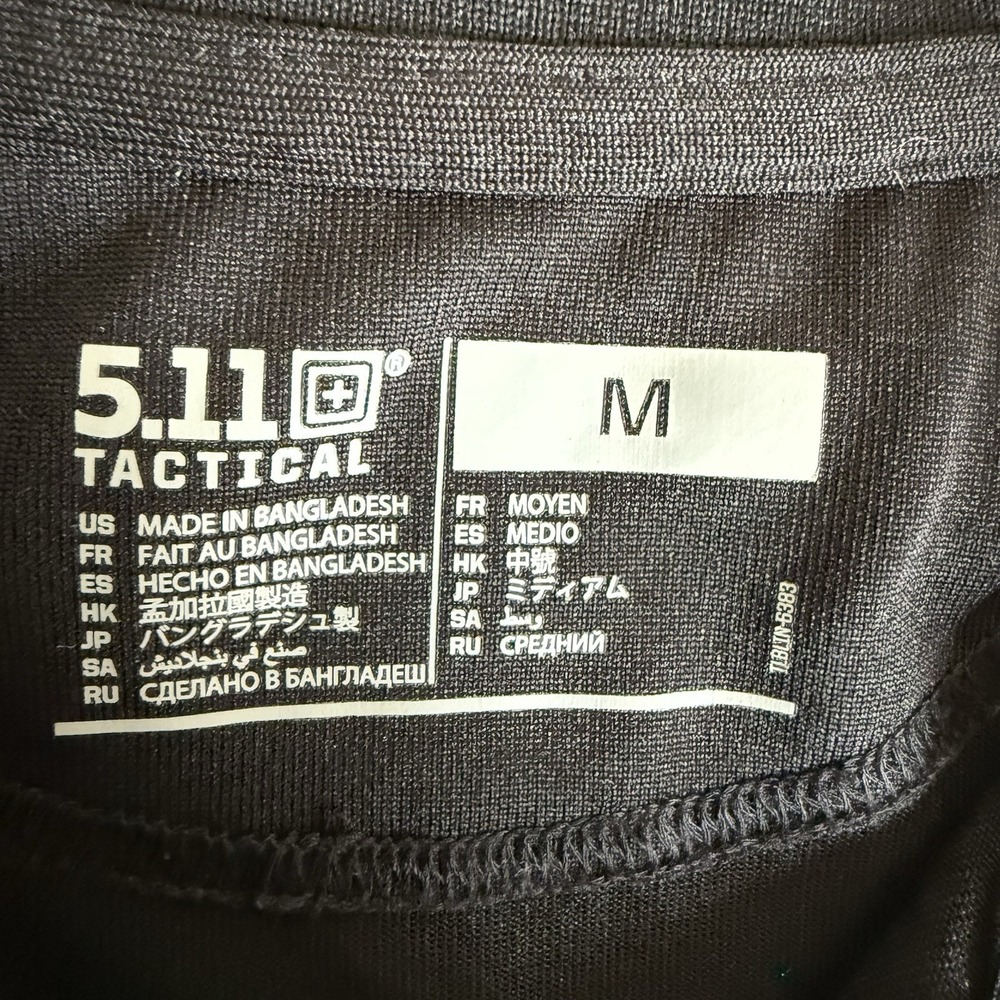 5.11 Tactical Men's Medium Black Long Sleeve Polo Shirt Collar Top - Picture 4 of 7